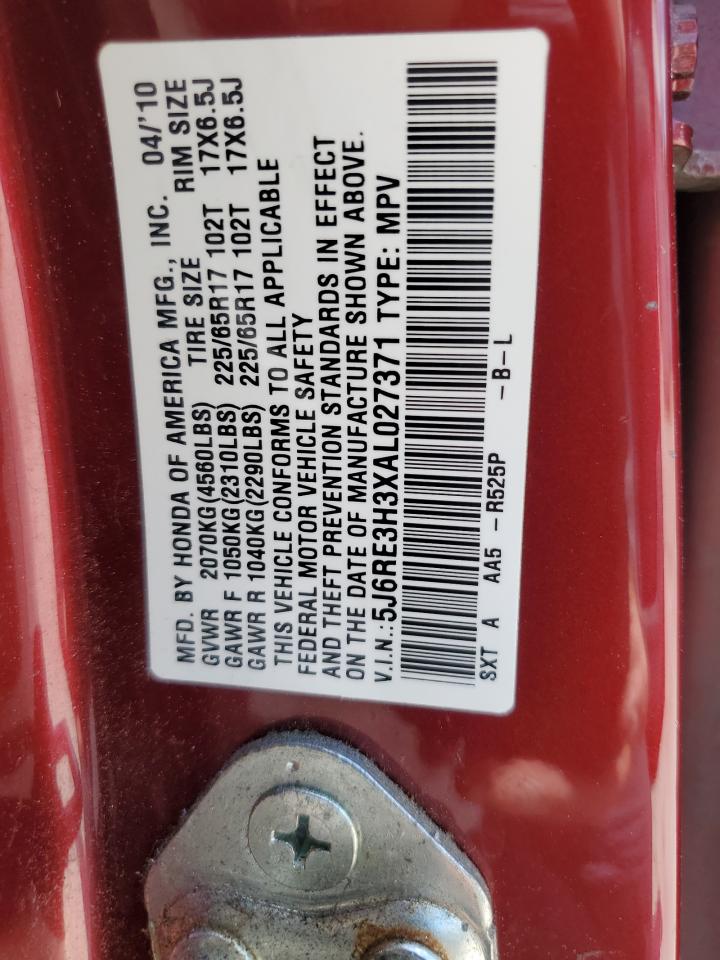 5J6RE3H3XAL027371 2010 Honda Cr-V Lx