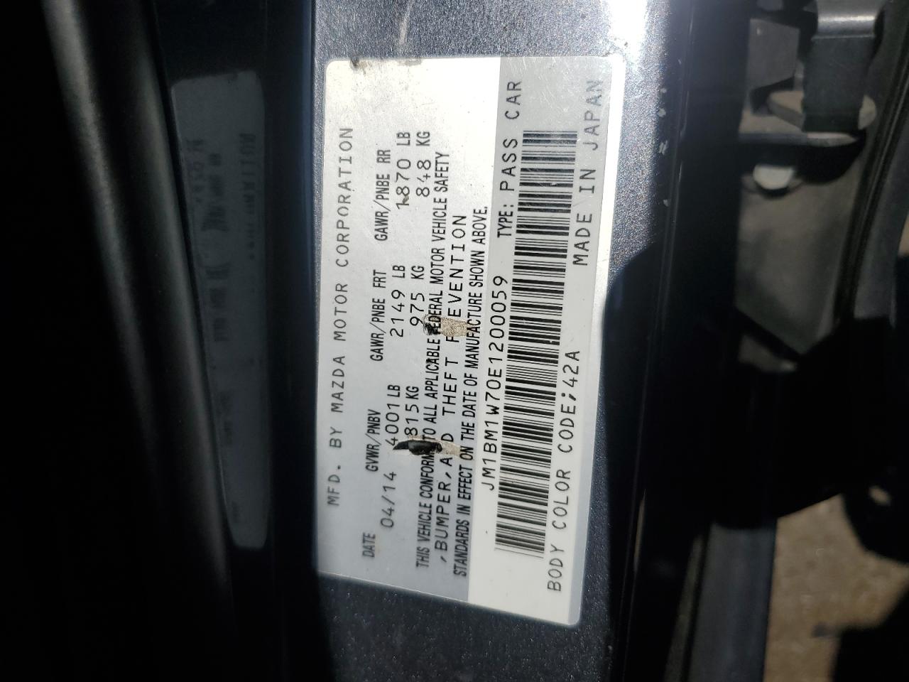 JM1BM1W70E1200059 2014 Mazda 3 Grand Touring