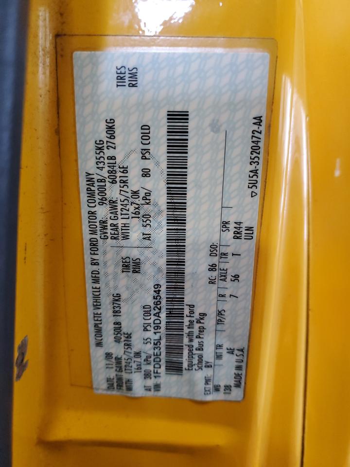 1FDDE35L19DA26549 2009 Ford Econoline E350 Super Duty Cutaway Van