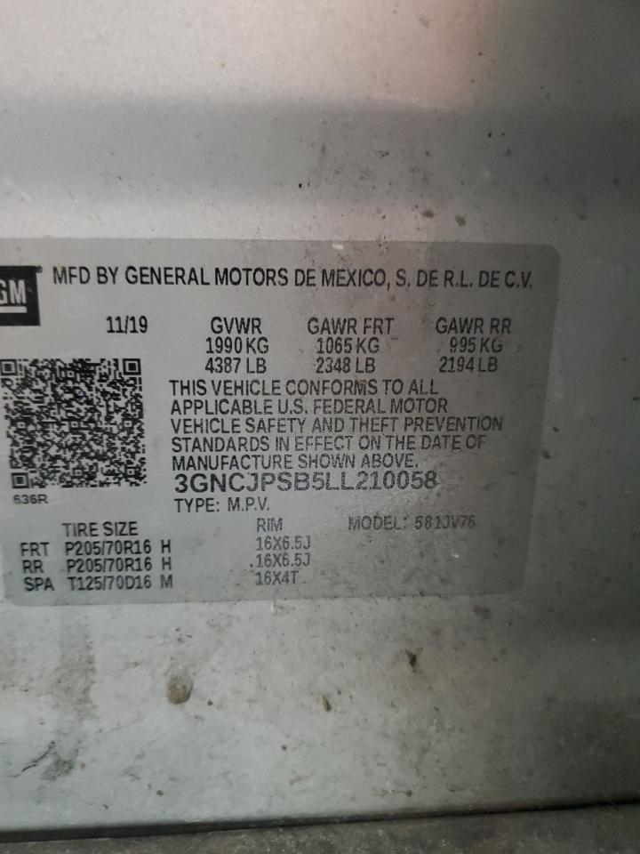 3GNCJPSB5LL210058 2020 Chevrolet Trax 1Lt