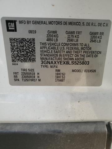 2020 Chevrolet Equinox Premier VIN: 3GNAXYEX8LS525803 Lot: 59568784