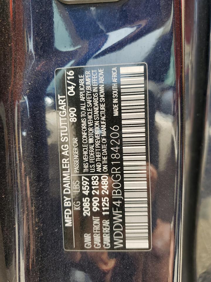 WDDWF4JB0GR184206 2016 Mercedes-Benz C 300