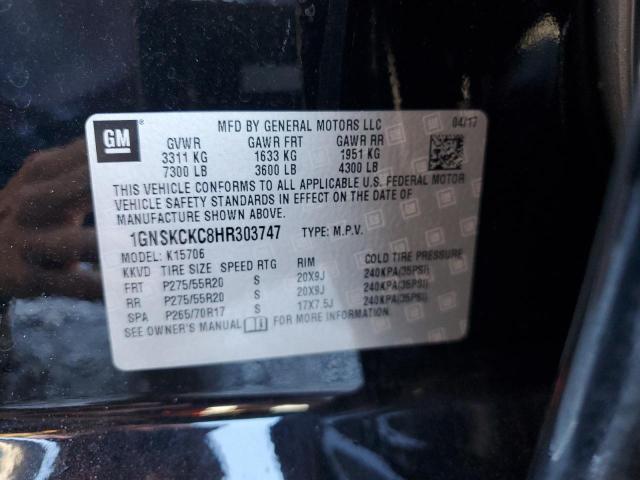 2017 CHEVROLET TAHOE 1GNSKCKC8HR303747