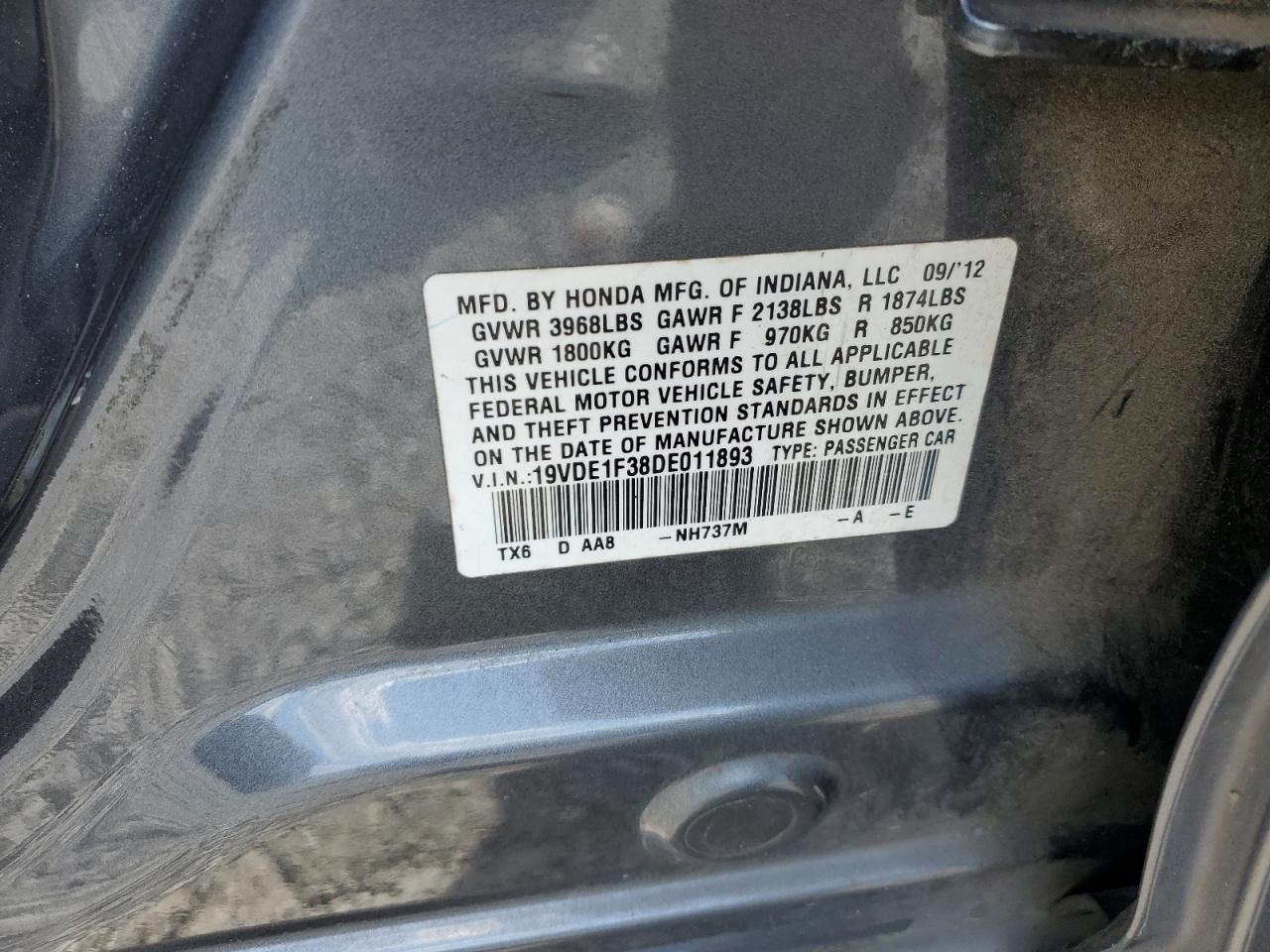 19VDE1F38DE011893 2013 Acura Ilx 20