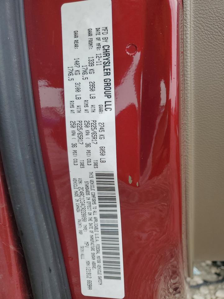 2C4RC1CG4CR228090 2012 Chrysler Town & Country Touring L