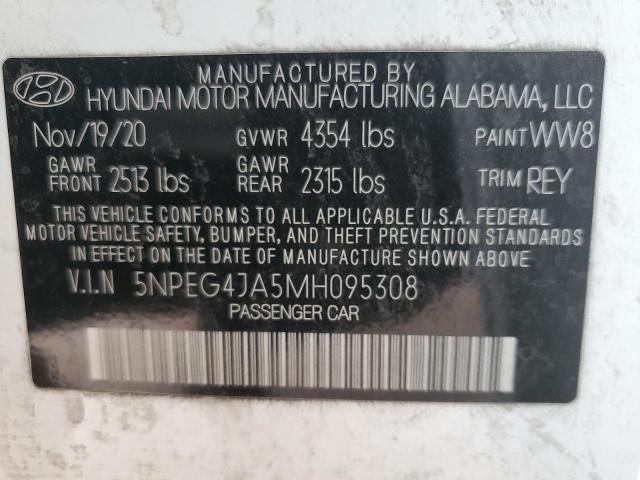 2021 Hyundai Sonata Se VIN: 5NPEG4JA5MH095308 Lot: 57760714