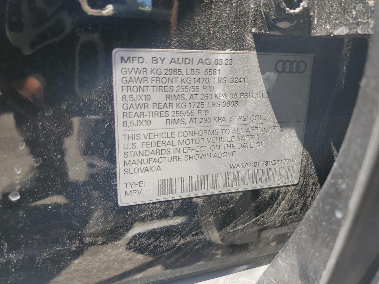 WA1AXBF78PD017707 2023 Audi Q7 Premium