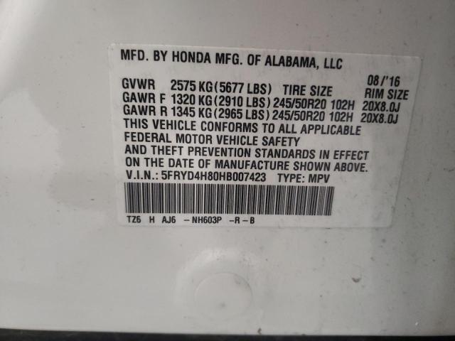 5FRYD4H80HB007423 2017 Acura Mdx Advance