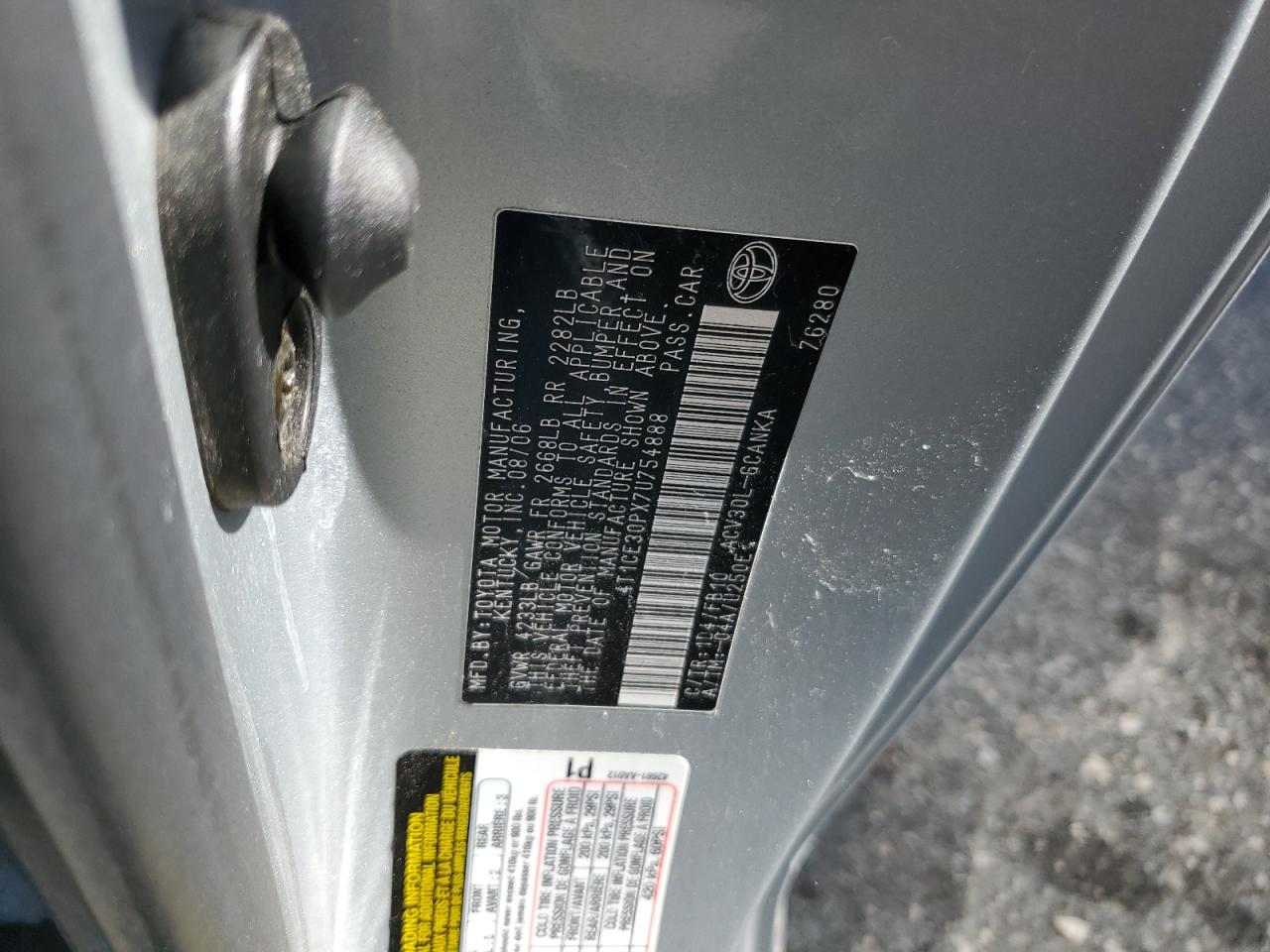 4T1CE30PX7U754888 2007 Toyota Camry Solara Se