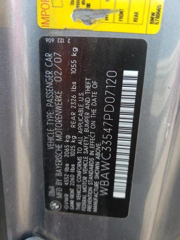 2007 BMW 328 Xi VIN: WBAWC33547PD07120 Lot: 57229604