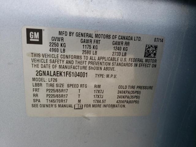 2015 Chevrolet Equinox Ls VIN: 2GNALAEK1F6104001 Lot: 60092804