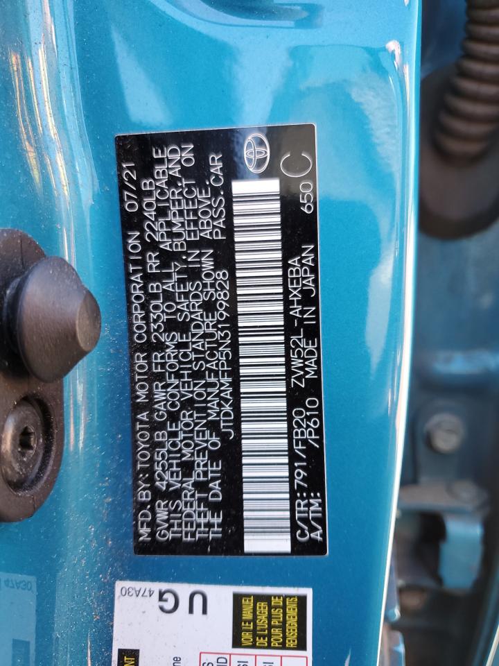 JTDKAMFP5N3199828 2022 Toyota Prius Prime Le