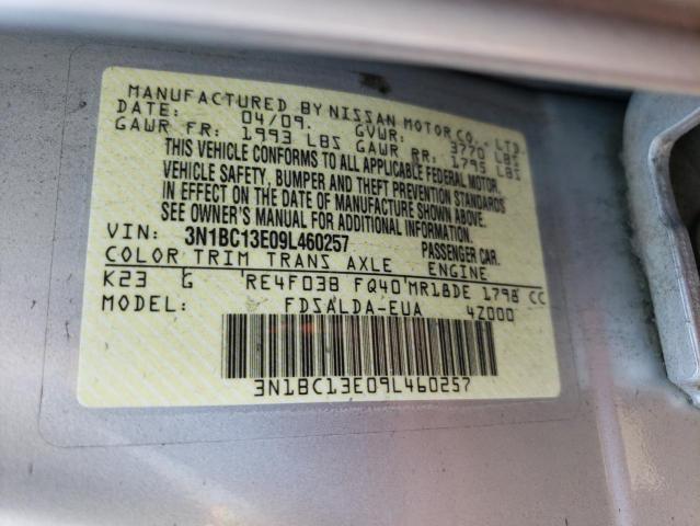 2009 Nissan Versa S VIN: 3N1BC13E09L460257 Lot: 58716514