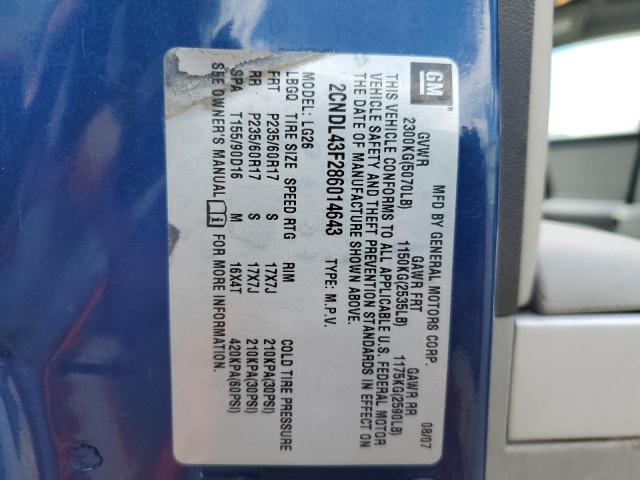 2008 Chevrolet Equinox Lt VIN: 2CNDL43F286014643 Lot: 60381414