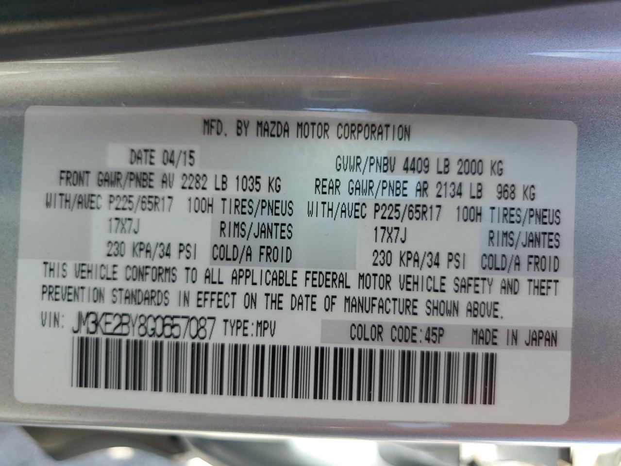 JM3KE2BY8G0657087 2016 Mazda Cx-5 Sport