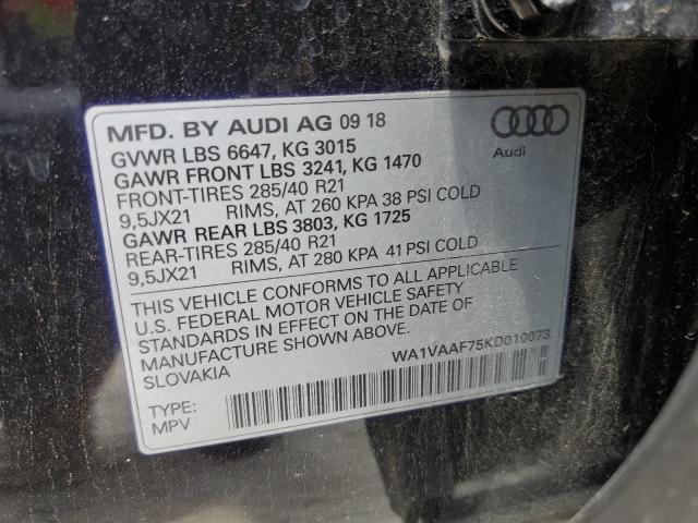 VIN WA1VAAF75KD010073 2019 Audi Q7, Prestige no.14