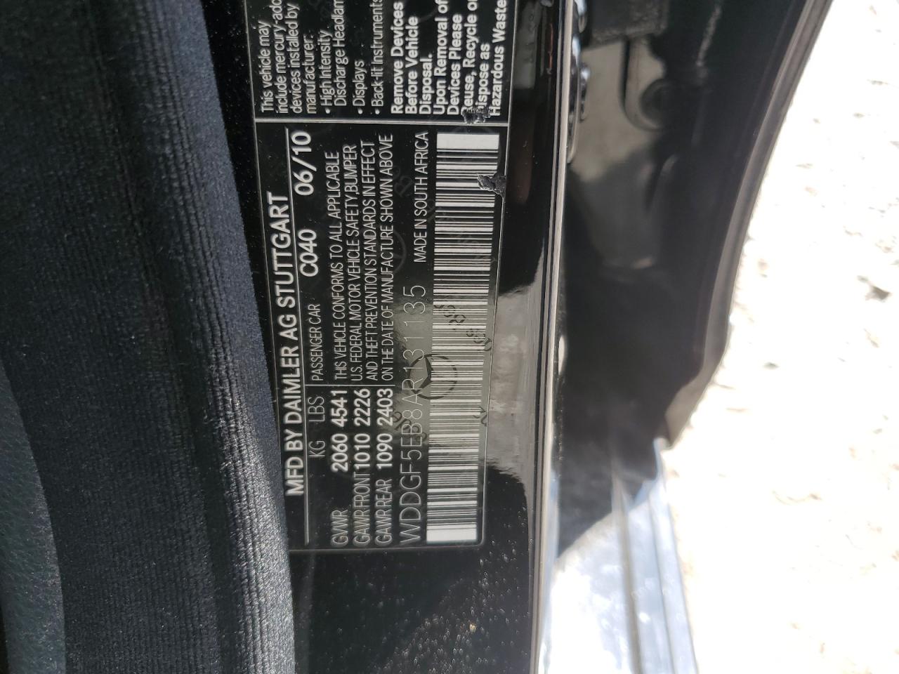 WDDGF5EB8AR131135 2010 Mercedes-Benz C 300