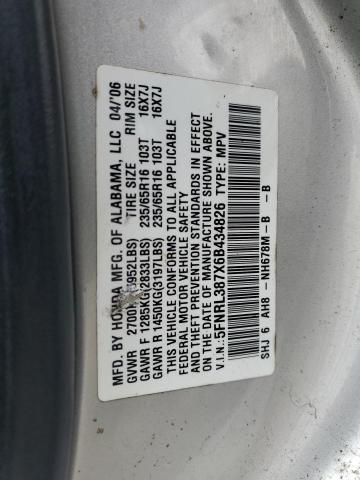 2006 Honda Odyssey Exl VIN: 5FNRL387X6B434826 Lot: 57702704