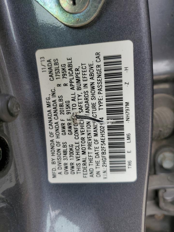 2HGFB2F54EH502484 2014 Honda Civic Lx