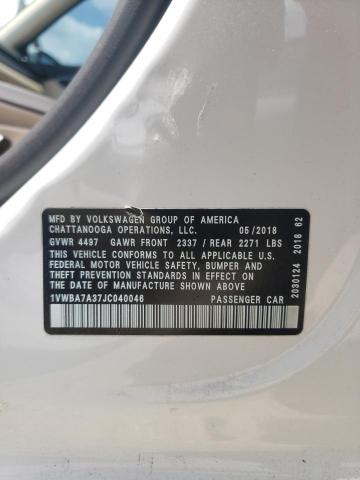 2018 Volkswagen Passat Se VIN: 1VWBA7A37JC040046 Lot: 59325284