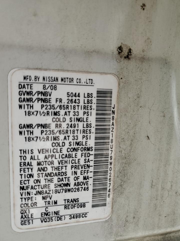 JN8AZ18U79W026746 2009 Nissan Murano S