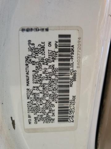 2000 Toyota Sienna Le VIN: 4T3ZF13C1YU218750 Lot: 59544334