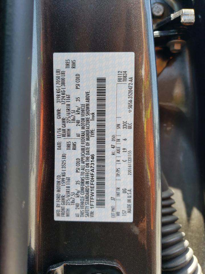 1FTFW1EF0HFA73146 2017 Ford F150 Supercrew