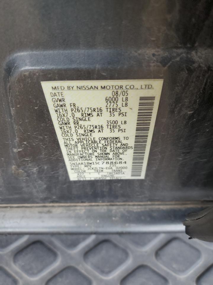 5N1AR18W15C788684 2005 Nissan Pathfinder Le