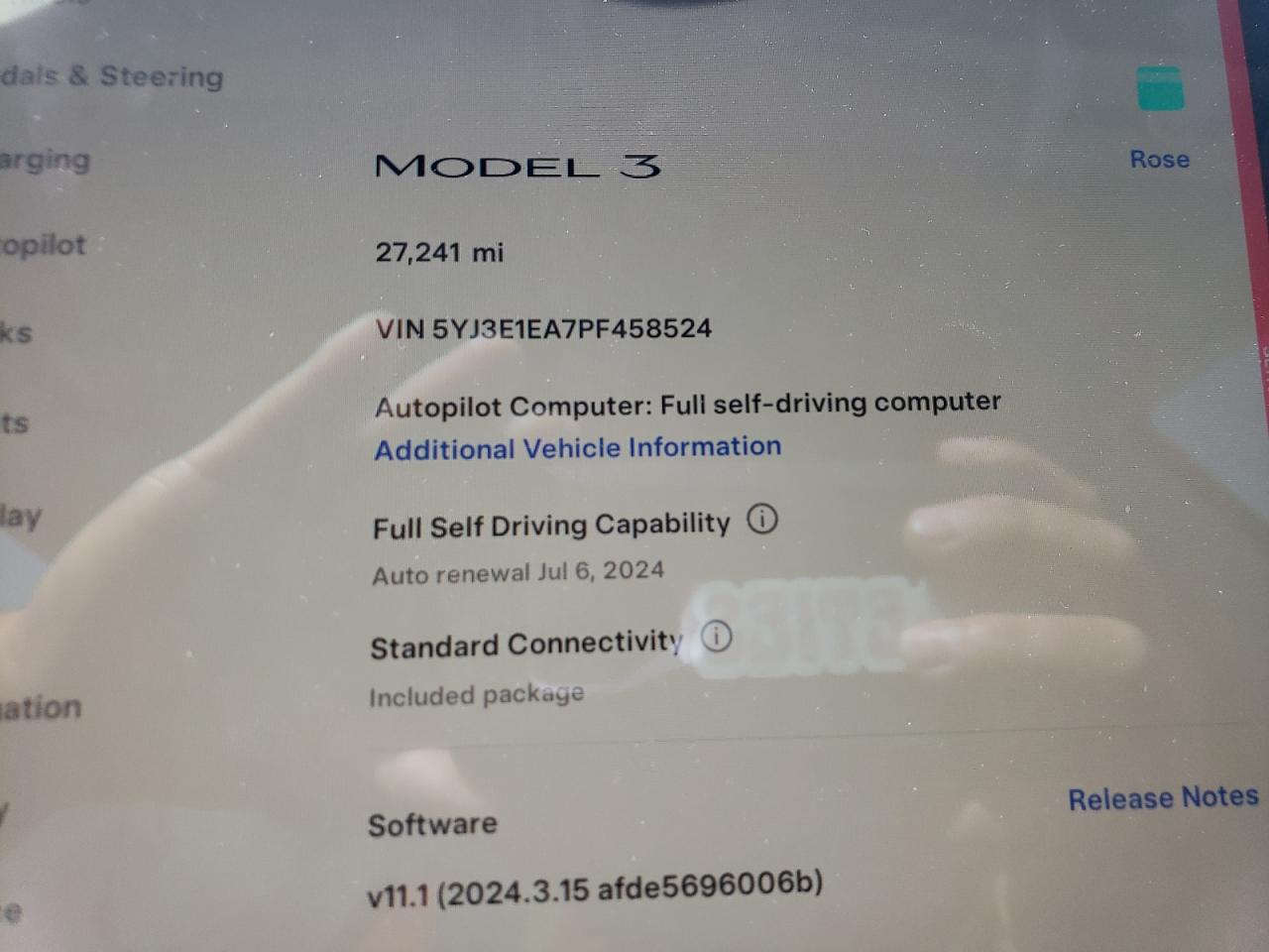 5YJ3E1EA7PF458524 2023 Tesla Model 3