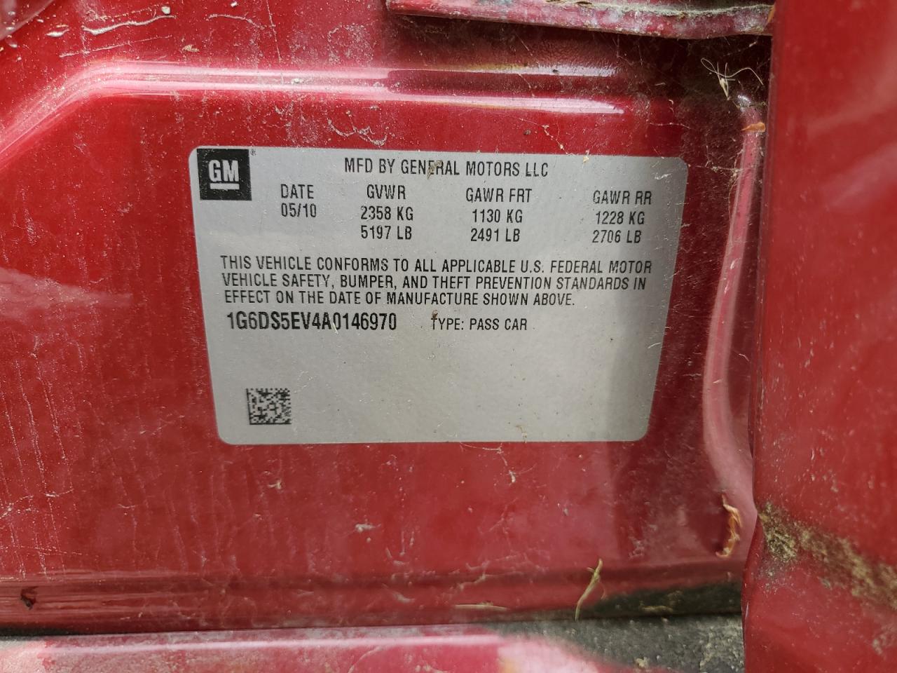 1G6DS5EV4A0146970 2010 Cadillac Cts Premium Collection
