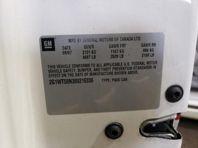 2008 Chevrolet Impala Lt VIN: 2G1WT58N389216336 Lot: 58301264