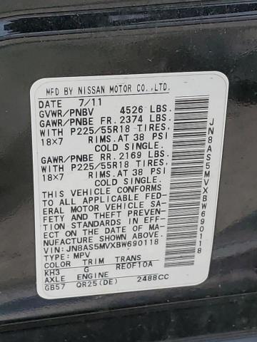 2011 Nissan Rogue S VIN: JN8AS5MVXBW690118 Lot: 58277334