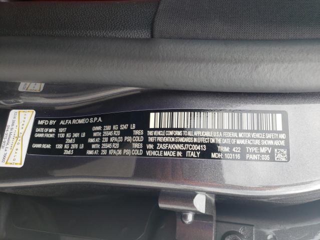 2018 Alfa Romeo Stelvio Ti Sport VIN: ZASFAKNN5J7C00413 Lot: 60853734