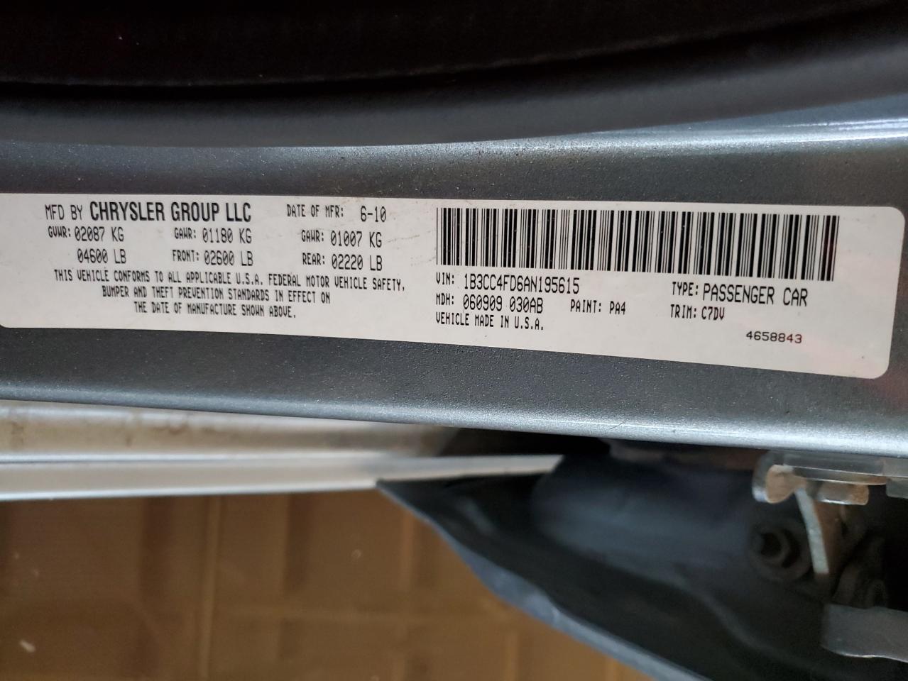 1B3CC4FD6AN195615 2010 Dodge Avenger Sxt