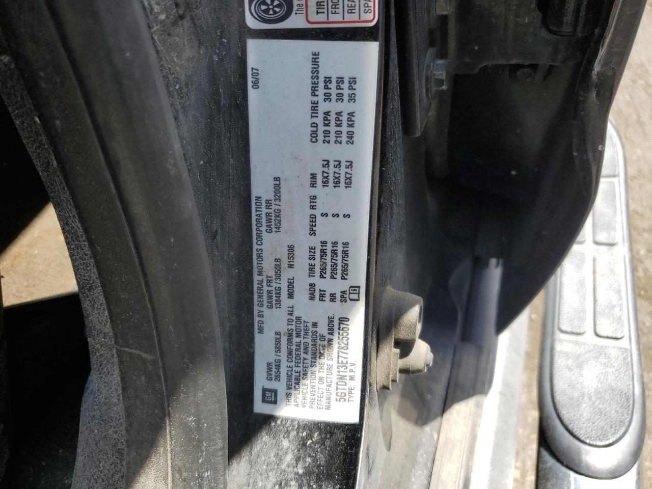 5GTDN13E778255670 2007 Hummer H3