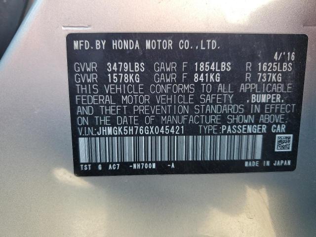 2016 HONDA FIT EX - JHMGK5H76GX045421