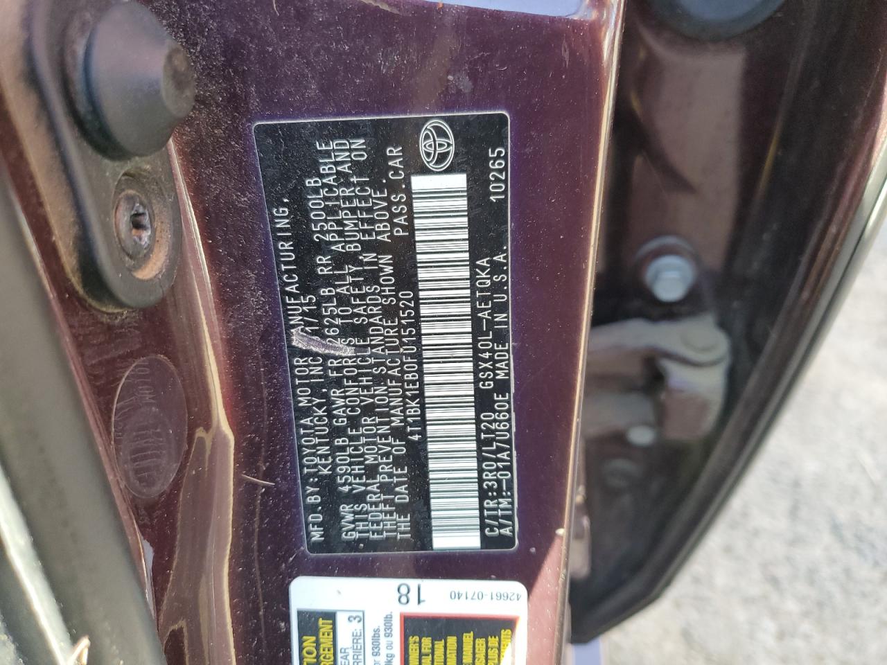 4T1BK1EB0FU151520 2015 Toyota Avalon Xle