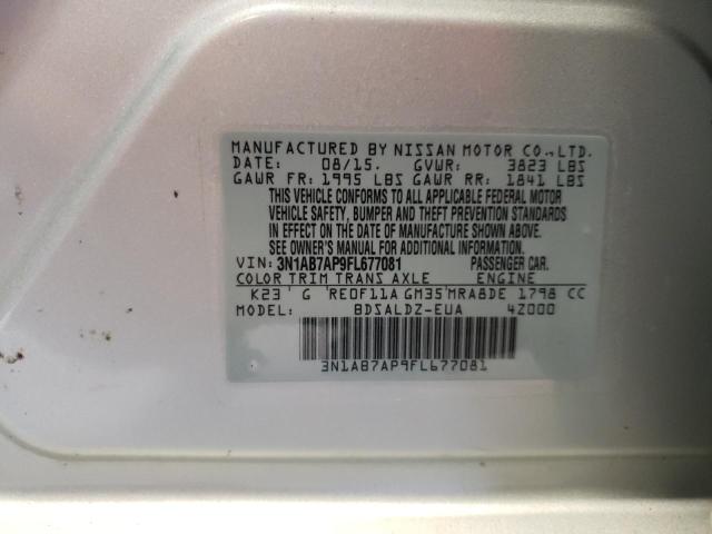 2015 NISSAN SENTRA S - 3N1AB7AP9FL677081