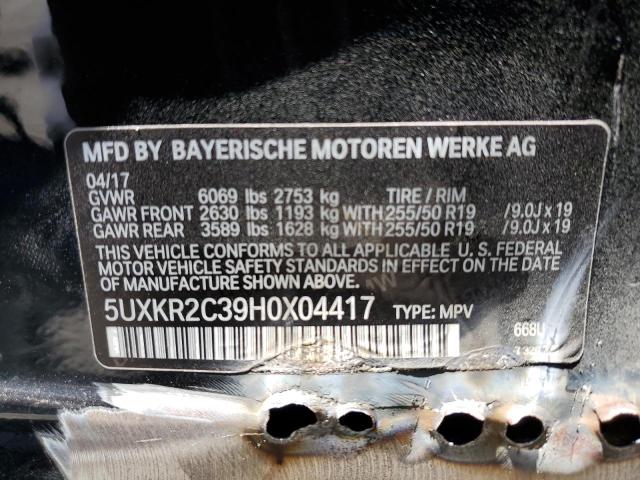 VIN 5UXKR2C39H0X04417 2017 BMW X5, Sdrive35I no.14