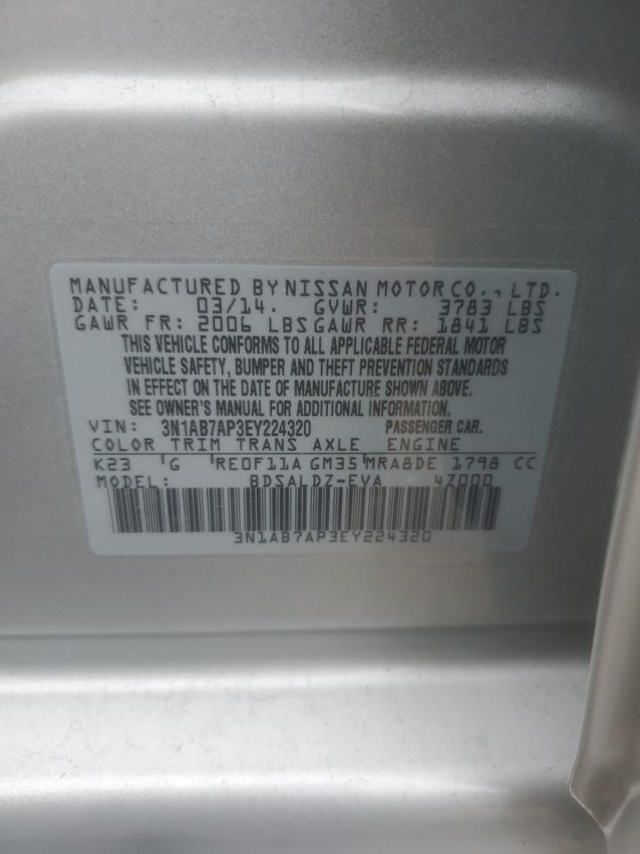 3N1AB7AP3EY224320 2014 Nissan Sentra S