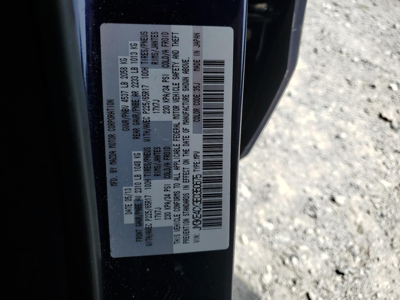 JM3KE4CY3E0350675 2014 Mazda Cx-5 Touring