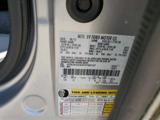 2014 Ford Expedition El Limited VIN: 1FMJK2A52EEF00137 Lot: 58987904