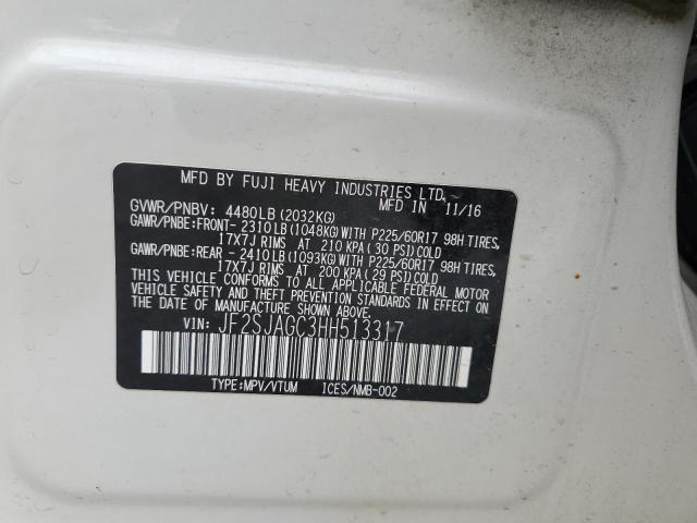 2017 Subaru Forester 2.5I Premium VIN: JF2SJAGC3HH513317 Lot: 59732124