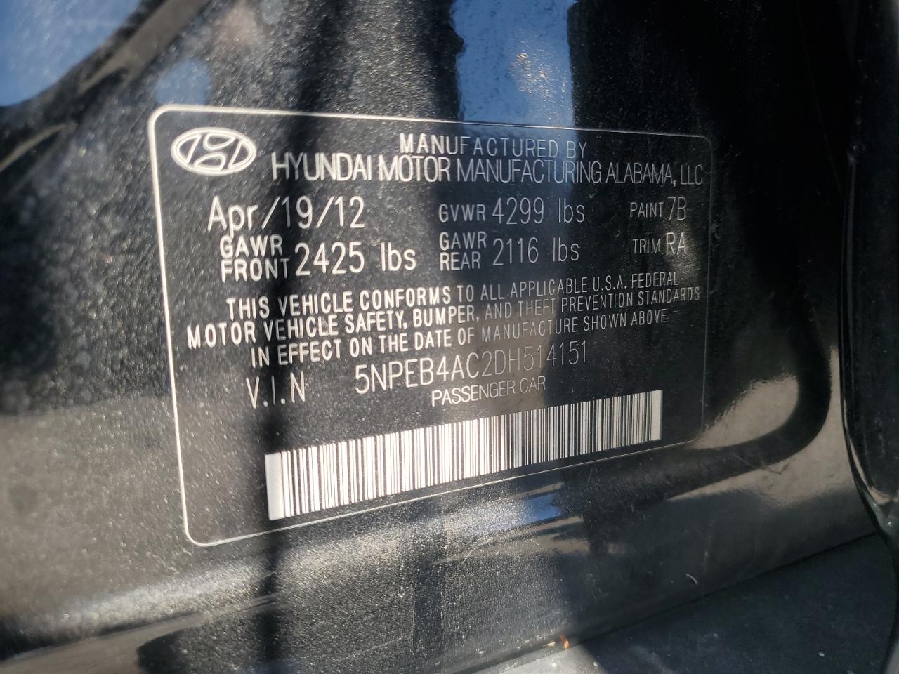 5NPEB4AC2DH514151 2013 Hyundai Sonata Gls