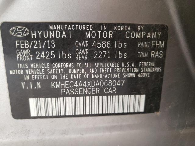 2013 Hyundai Sonata Hybrid VIN: KMHEC4A4XDA068047 Lot: 57175644