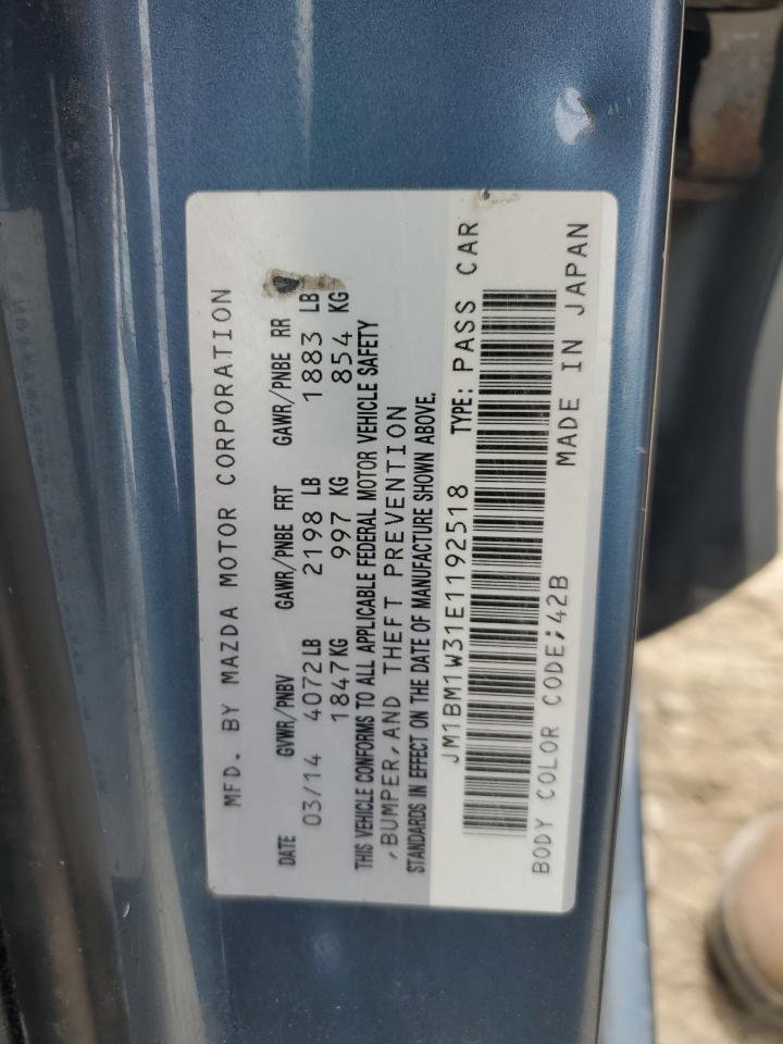 JM1BM1W31E1192518 2014 Mazda 3 Grand Touring