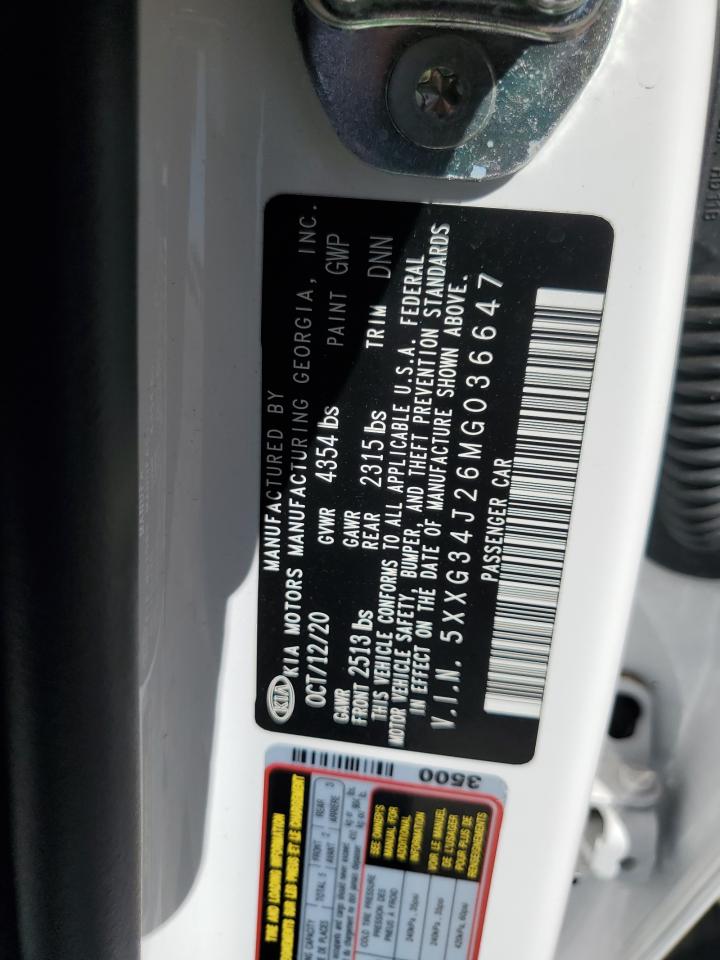 5XXG34J26MG036647 2021 Kia K5 Ex