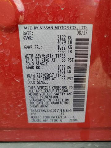 2017 NISSAN ROGUE SV - 5N1AT2MV8HC874664