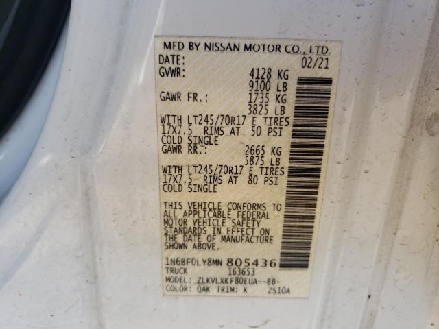 2021 NISSAN NV 2500 S 1N6BF0LY8MN805436