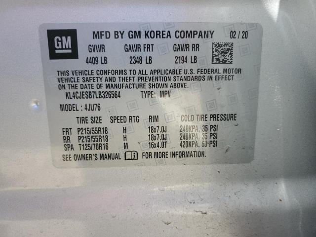 2020 Buick Encore Preferred VIN: KL4CJESB7LB326564 Lot: 61014494